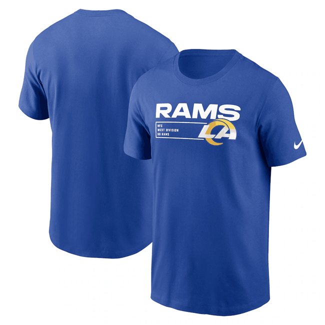 Men's Los Angeles Rams Blue Division Essential T-Shirt - Click Image to Close